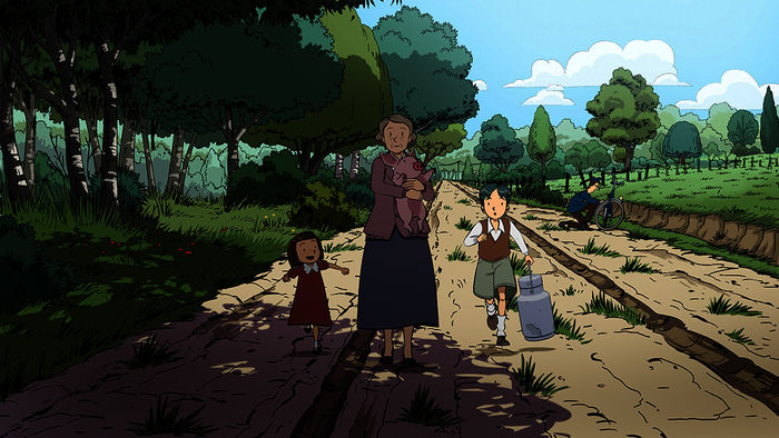Ernest und Colette bleiben bei Kriegsausbruch bei ihren Großeltern auf dem Land. Bild: Sender / ZDF / 2015 Les Armateurs / Blue Spirit Studio