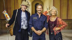 Servus Eddie - Sp&auml;tes Gl&uuml;ck: Das Trio auf dem Weg zum Gl&uuml;ck: Adam (G&uuml;nther Maria Halmer), Eddie (Maximilian Br&uuml;ckner) und Maria (Jutta Speidel).Bild: Sender / ARD Degeto Film / new!move films / Hendrik Heiden