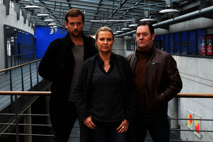 Max Murnau (Christoph Schechinger), Vera Lanz (Katharina B&ouml;hm), Paul B&ouml;hmer (J&uuml;rgen Tonkel). Bild: Sender