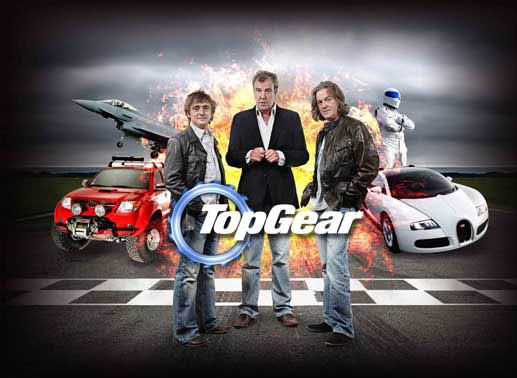 Richard Hammond (l.), Jeremy Clarkson (M.) und James May (r.) präsentieren "Top Gear".
Bild: Sender