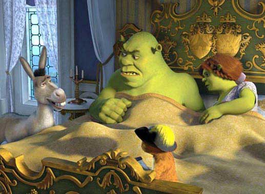 Der gr&uuml;ne Oger Shrek und seine Freunde. Bild: Sender