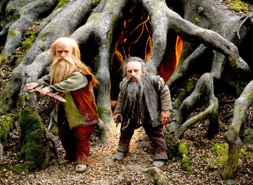 Peter Dinklage (Trumpkin), Warwick Davis (Nikabrik).
Bild: Sender