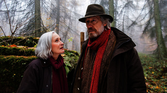 Gr&auml;fin Eva verzweifelt an Limberger: Gr&auml;fin Eva (Eleonore Weisgerber), Philipp Arthur Limberger (Reiner Sch&ouml;ne). Bild: Sender / SR / Manuela Meyer, 