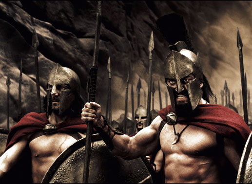 Vincent Regan (Captain), Gerard Butler (K&ouml;nig Leonidas). Bild: Sender