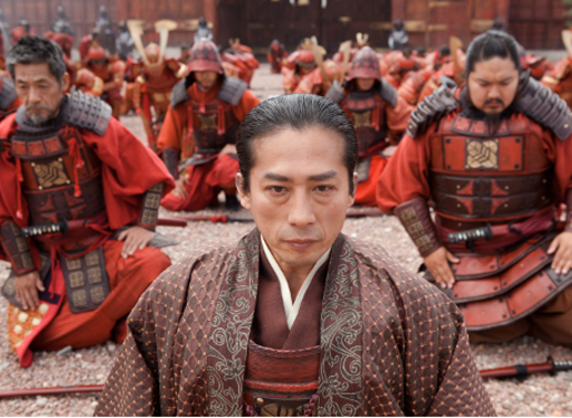 Horibe (Shu Nakashima), Oishi (Hiroyuki Sanada) und Basho (Takato Yonemoto) im Action-Abenteuer &bdquo;47 Ronin&ldquo;. Bild: Sender / Universal Pictures.