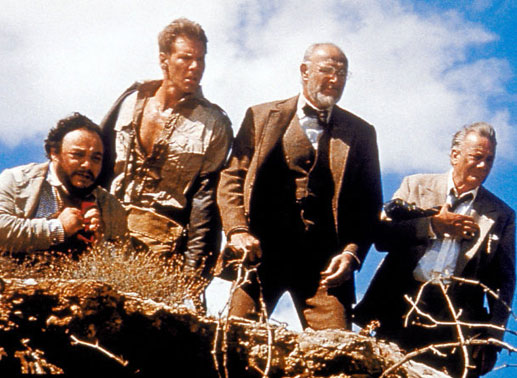 John Rhys-Davies, Harrison Ford, Sean Connery, Denholm Elliott.
Bild: Sender