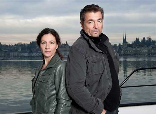 Delia Mayer als Liz Ritschard und Stefan Gubser als Reto Flückiger. Das neue Schweizer Team ermittelt Mai 2012 zum ersten Mal. Bild: Sender