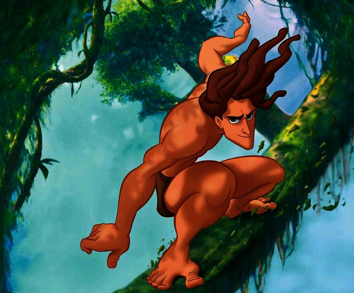Unter der Aufsicht von Gorillas w&auml;chst Dschungelfindelkind Tarzan unbeschwert zu einem stattlichen jungen Mann heran, der sich beh&auml;nde wie ein Affe von Liane zu Liane schwingt und in rasantem Tempo durch die Baumwipfel fegt ... Bild: Sender
