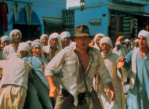 Indiana Jones im Gedr&auml;nge der Menge. Bild: Sender