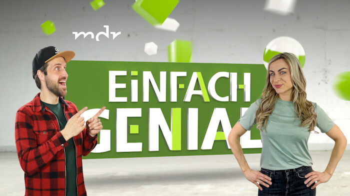 Einfach genial: Reporter Rico Drochner und Reporterin Jenna von Th&auml;ne. Bild: Sender/mdr