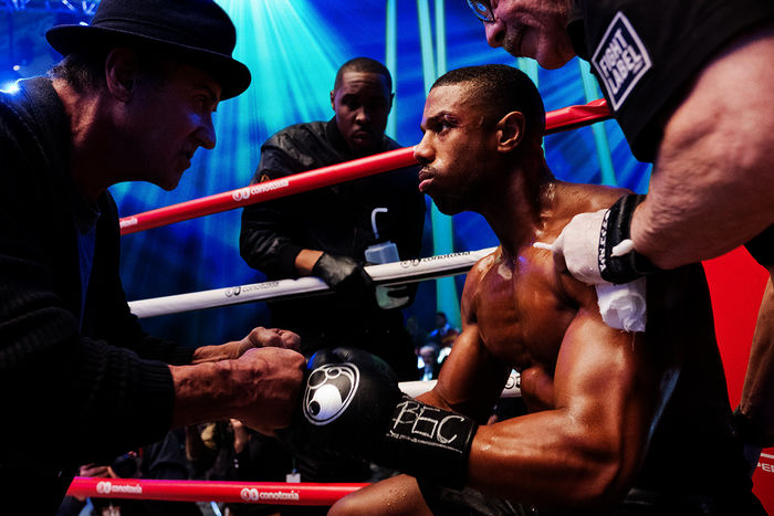 Rocky Balboa (Sylvester Stallone), Tony 'Little Duke' Burton, (Wood Harris), Adonis Creed (Michael B. Jordan). Bild: Sender  / 2018 Metro-Goldwyn-Mayer Pictures Inc. and Warner Bros. Entertainment Inc. 