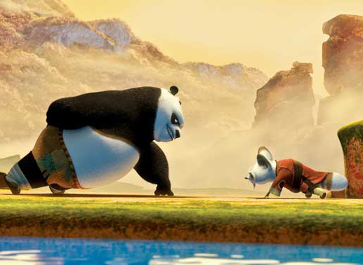 Panda Po ist zeimlich schwerf&auml;llig und tollpatschig. Bild: Sender